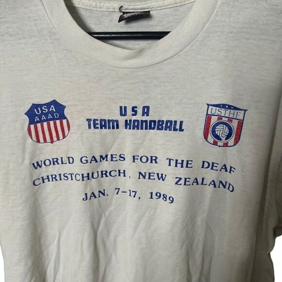 VTG 1989 USA Team Handball Long Sleeve Shirt Large - Picture 2 of 5